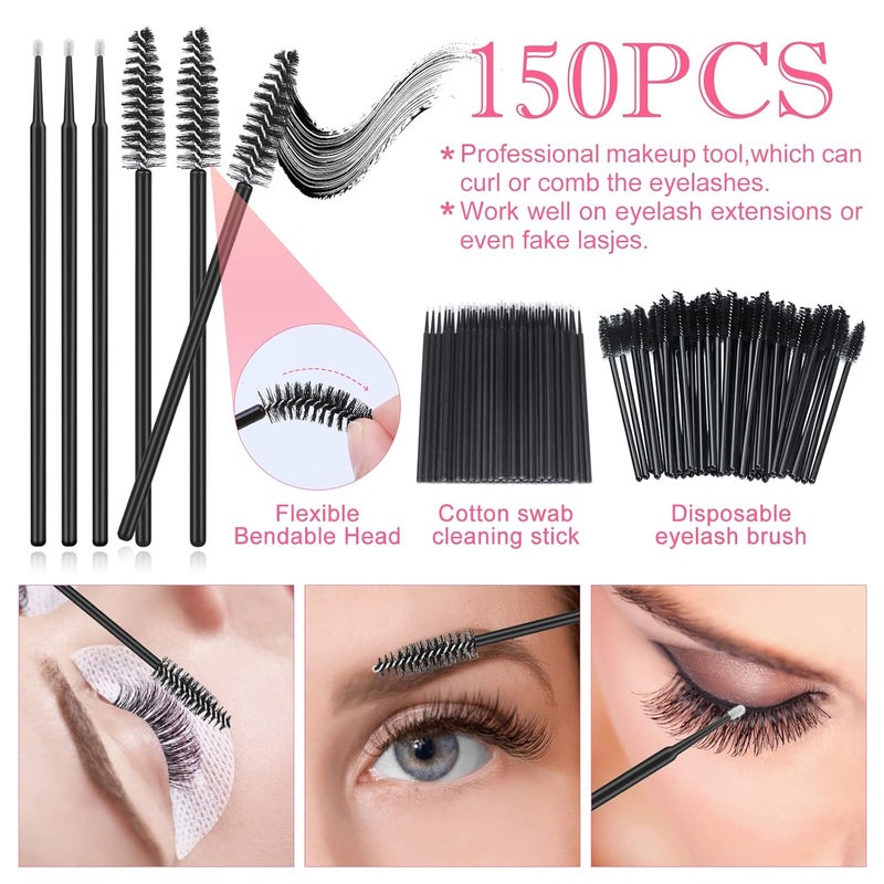 Modacraft 215 Pcs Eyelash Extension Supplies Kit, Lash Kit For Eyelash Extensions Beginners USB Air Blower 2 Lash Tweezer 100 Mascara Brush 50 Micro Applicator 50 Ring Cup Holder 2 Tape 10 Eye Gel Pad - Image 3